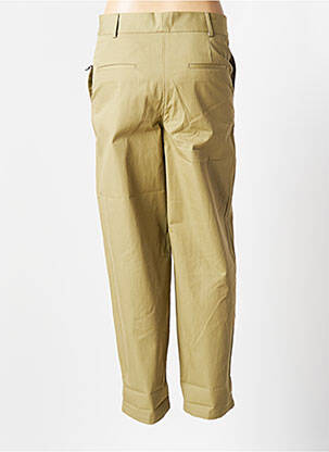 Pantalon chino fermeture zippée sous rabat boutonné taille haute vert CHLOÉ STORA femme