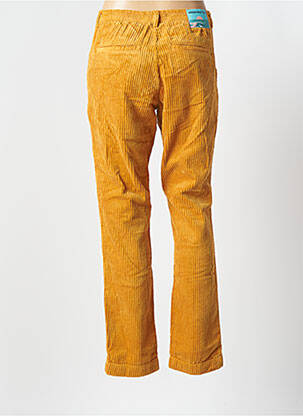 Pantalon droit fermeture zippée sous rabat boutonné taille normale jaune MODETROTTER femme