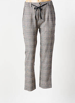 Pantalon chino fermeture zippée sous rabat boutonné taille normale noir CHARLIE JOE femme