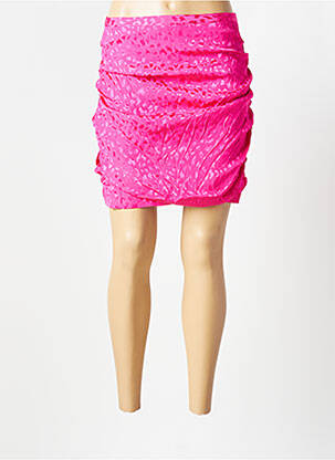 Jupe courte fermeture zippée au dos rose MODETROTTER femme