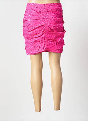 Jupe courte fermeture zippée au dos rose MODETROTTER femme