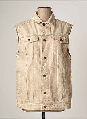 Veste en jean fermeture boutonnée sur le devant beige MODETROTTER femme