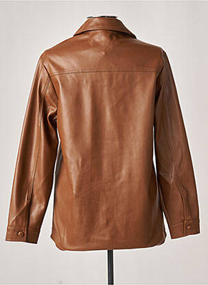 Veste simili cuir poches marron ORAIJE femme