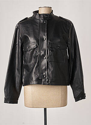 Veste simili cuir poches noir DAPHNEA femme