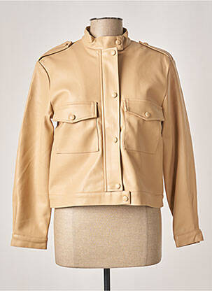 Veste simili cuir poches beige DAPHNEA femme