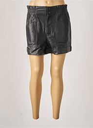 Short fermeture zippée sous rabat boutonné taille haute noir LOVIE & CO femme