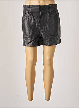 Short tissage simili-cuir taille haute noir LOVIE & CO femme