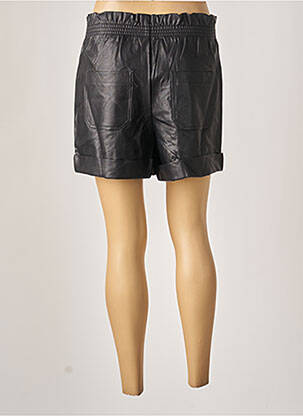 Short tissage simili-cuir taille haute noir LOVIE & CO femme