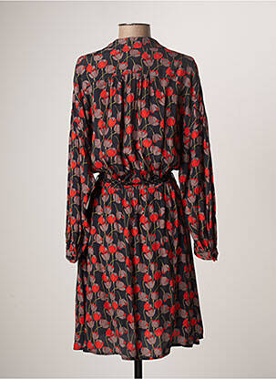 Robe mi-longue imprimé fleurs manches longues bleu LA PETITE FRANCAISE femme