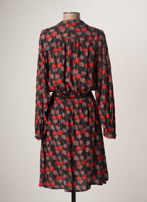 Robe mi-longue coupe fluide manches longues bleu LA PETITE FRANCAISE femme
