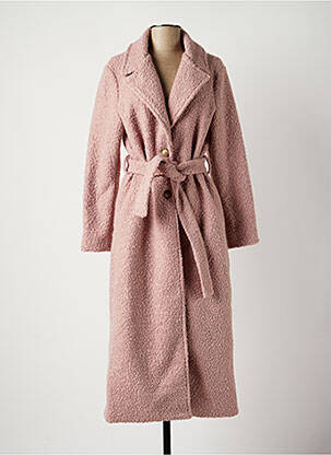 Manteau long coupe cintrée sans capuche rose LA FEE MARABOUTEE femme