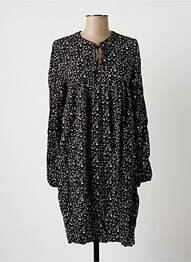 Robe mi-longue coupe fluide manches longues noir LA FEE MARABOUTEE femme