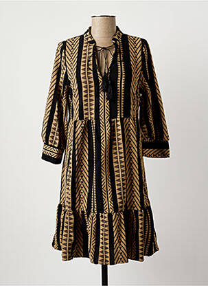 Robe mi-longue beige LA FEE MARABOUTEE femme