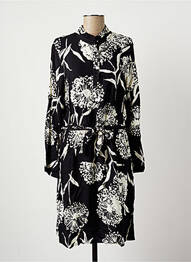 Robe mi-longue coupe fluide manches longues noir LA FEE MARABOUTEE femme