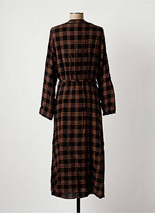 Robe longue manches longues manches longues marron LA FEE MARABOUTEE femme