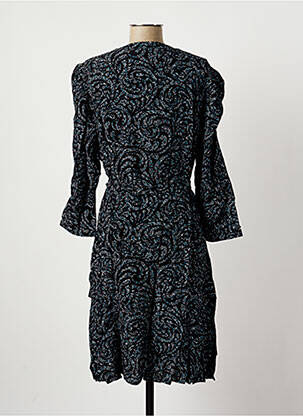 Robe mi-longue imprimé fantaisie manches longues bleu LA FEE MARABOUTEE femme