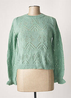 Pull maille ajourée manches longues vert LA FEE MARABOUTEE femme