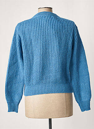 Pull finition bords-côtes manches longues bleu LA FEE MARABOUTEE femme
