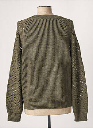 Pull finition bords-côtes manches longues vert LA FEE MARABOUTEE femme