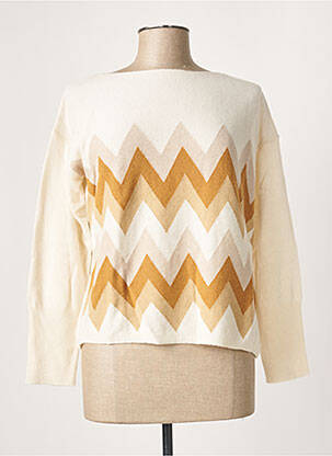 Pull resserrée sur le bas manches longues beige LA FEE MARABOUTEE femme