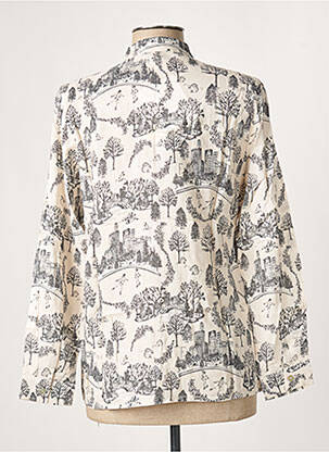 Chemisier col mao manches longues beige LA FEE MARABOUTEE femme