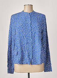 Chemisier col mao manches longues bleu LA FEE MARABOUTEE femme