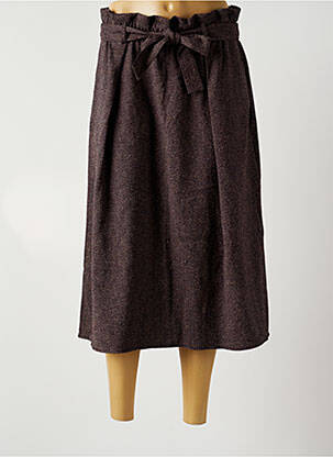 Jupe longue coupe évasée marron LA FEE MARABOUTEE femme
