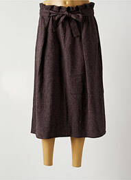 Jupe longue coupe évasée marron LA FEE MARABOUTEE femme