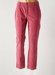 Pantalon chino fermeture zippée sous rabat boutonné taille normale rose LA FEE MARABOUTEE femme