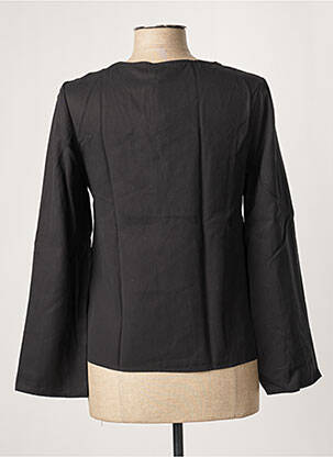 Blouse tissage popeline manches longues noir LA FEE MARABOUTEE femme