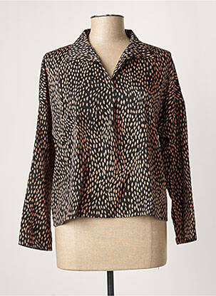 Blouse imprimé fantaisie manches longues noir LA FEE MARABOUTEE femme