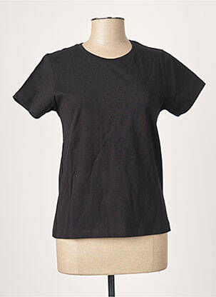 T-shirt coupe droite manches courtes noir LA FEE MARABOUTEE femme
