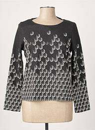 Top tissage jersey manches longues noir LA FEE MARABOUTEE femme