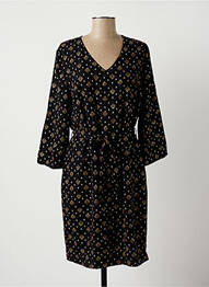 Robe mi-longue coupe fluide manches longues noir LA FEE MARABOUTEE femme