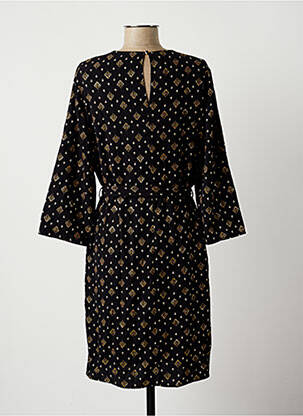 Robe mi-longue coupe fluide manches longues noir LA FEE MARABOUTEE femme