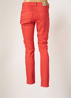 Pantalon slim broderie rivets taille basse orange CREAM femme