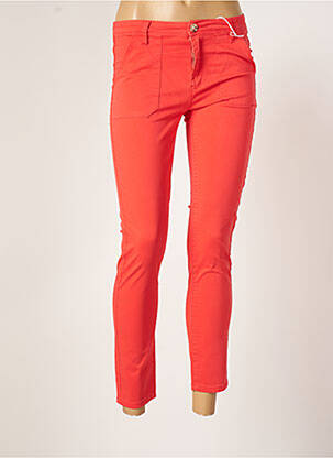 Pantalon 7/8 stretch taille normale orange F.A.M. femme