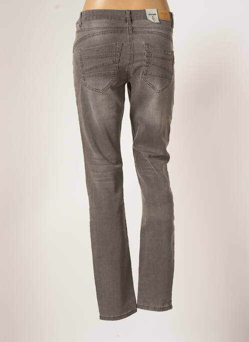 Jeans coupe slim broderie rivets taille normale gris CREAM femme
