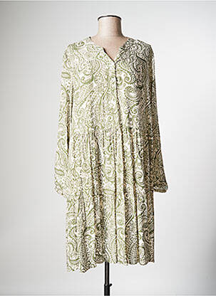 Robe mi-longue vert CHALOU pour femme