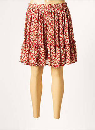 Jupe courte coupe évasée rouge LILIE ROSE femme