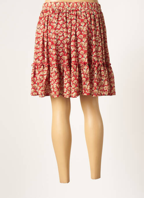 Jupe courte rouge LILIE ROSE pour femme
