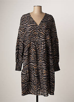 Robe mi-longue manches longues manches longues noir NÜ femme