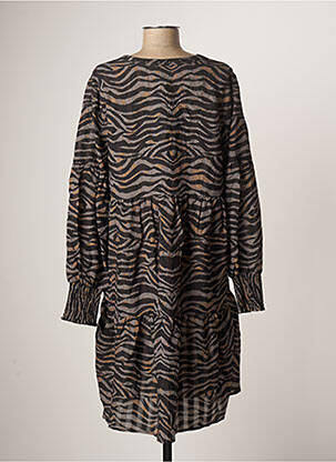 Robe mi-longue manches longues manches longues noir NÜ femme