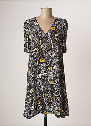 Robe courte coupe évasée manches courtes noir LOLA ESPELETA femme