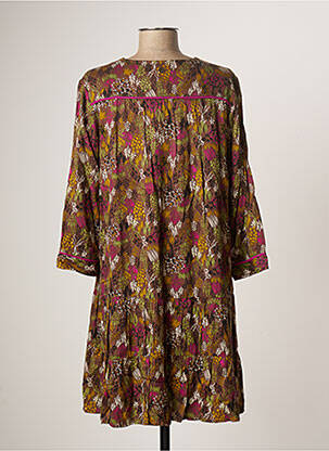 Robe courte manches 3/4 manches 3/4 marron LOLA ESPELETA femme