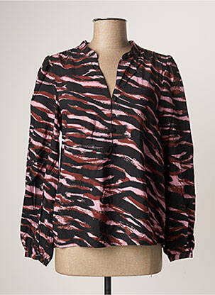 Blouse poignets boutonnés avec fente manches longues noir B.YOUNG femme