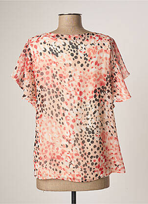 Top tissage crêpe manches courtes orange SIGNATURE femme