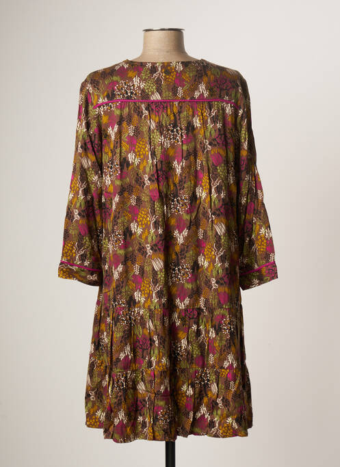 Robe courte manches 3/4 manches 3/4 marron LOLA ESPELETA femme