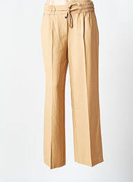 Pantalon large tissage crêpe taille normale beige B.YOUNG femme