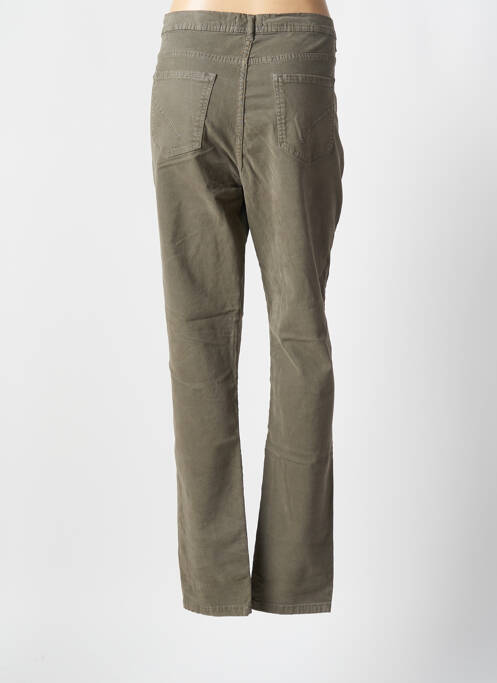 Pantalon slim tissage popeline taille haute vert IMPAQT femme
